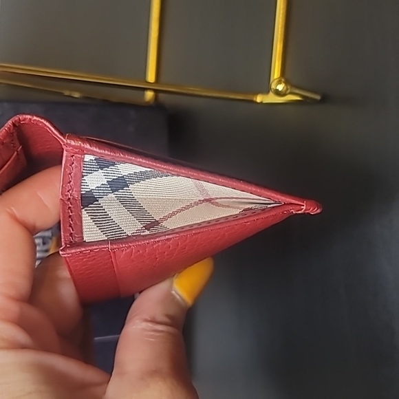 BURBERRY RED UNISEX WALLET - Picture 6 of 8
